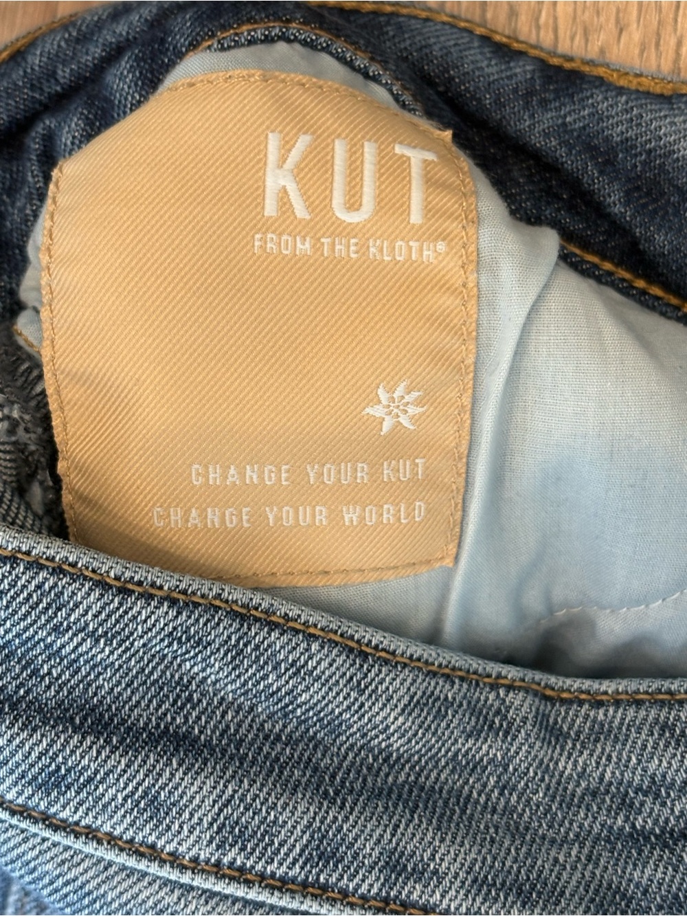 Kut from the Kloth Light Blue Cropped Straight Jeans with Frayed Hem - Picture 5 of 7